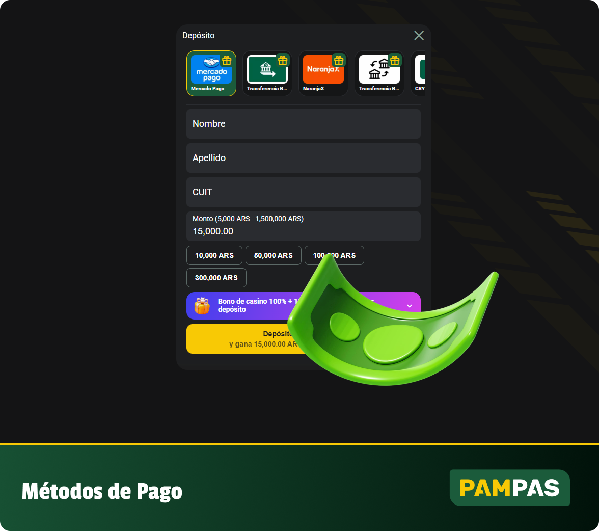 Pampas Argentina Acepta todos los servicios de pago argentinos populares